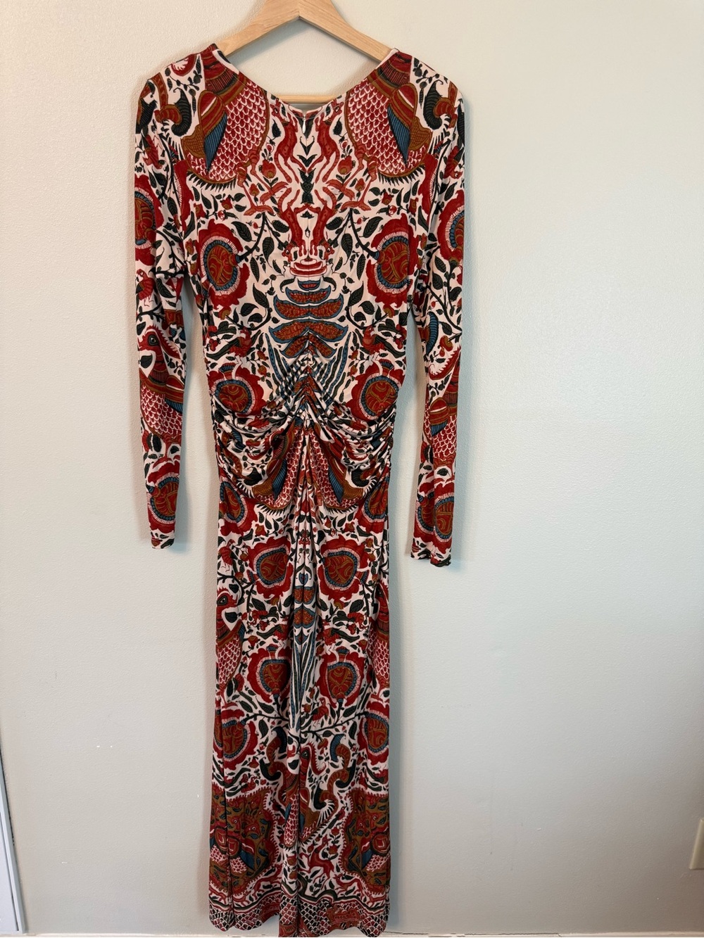 Cara Cara Maisy Turtledove Luxor Ruched Jersey Midi Dress Size L - Picture 9 of 11